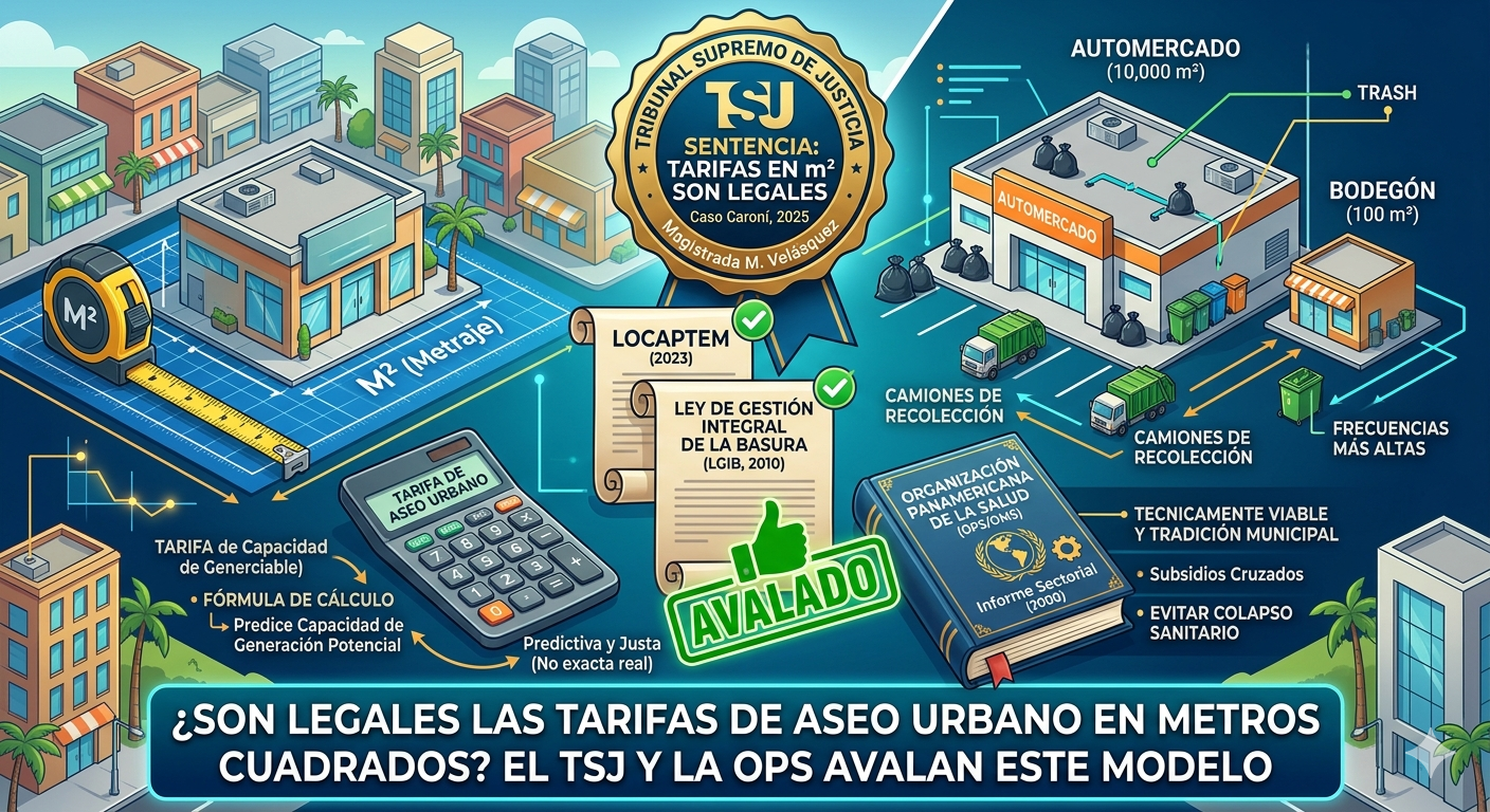 Las tarifas de aseo urbano en metros cuadrados ¿son legales en Venezuela?